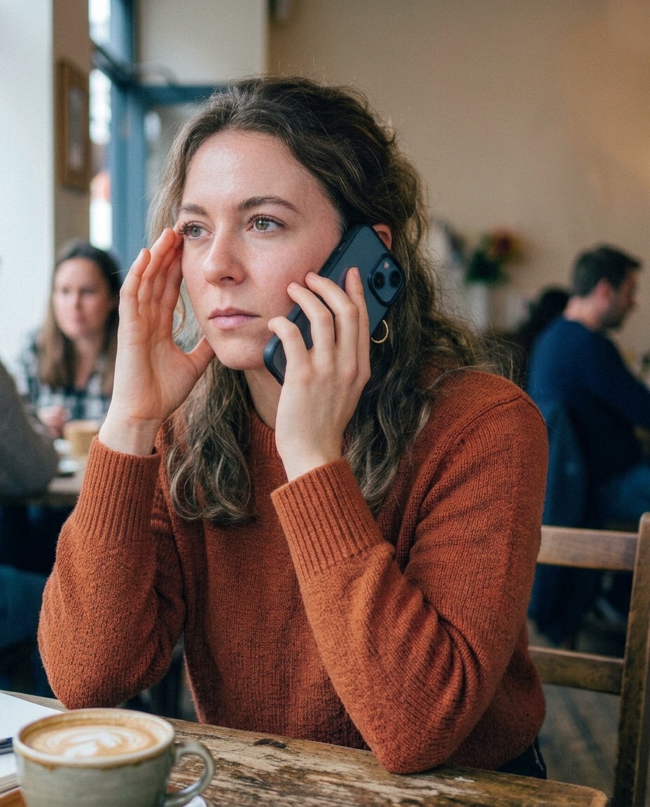 A customer speaking about her experience